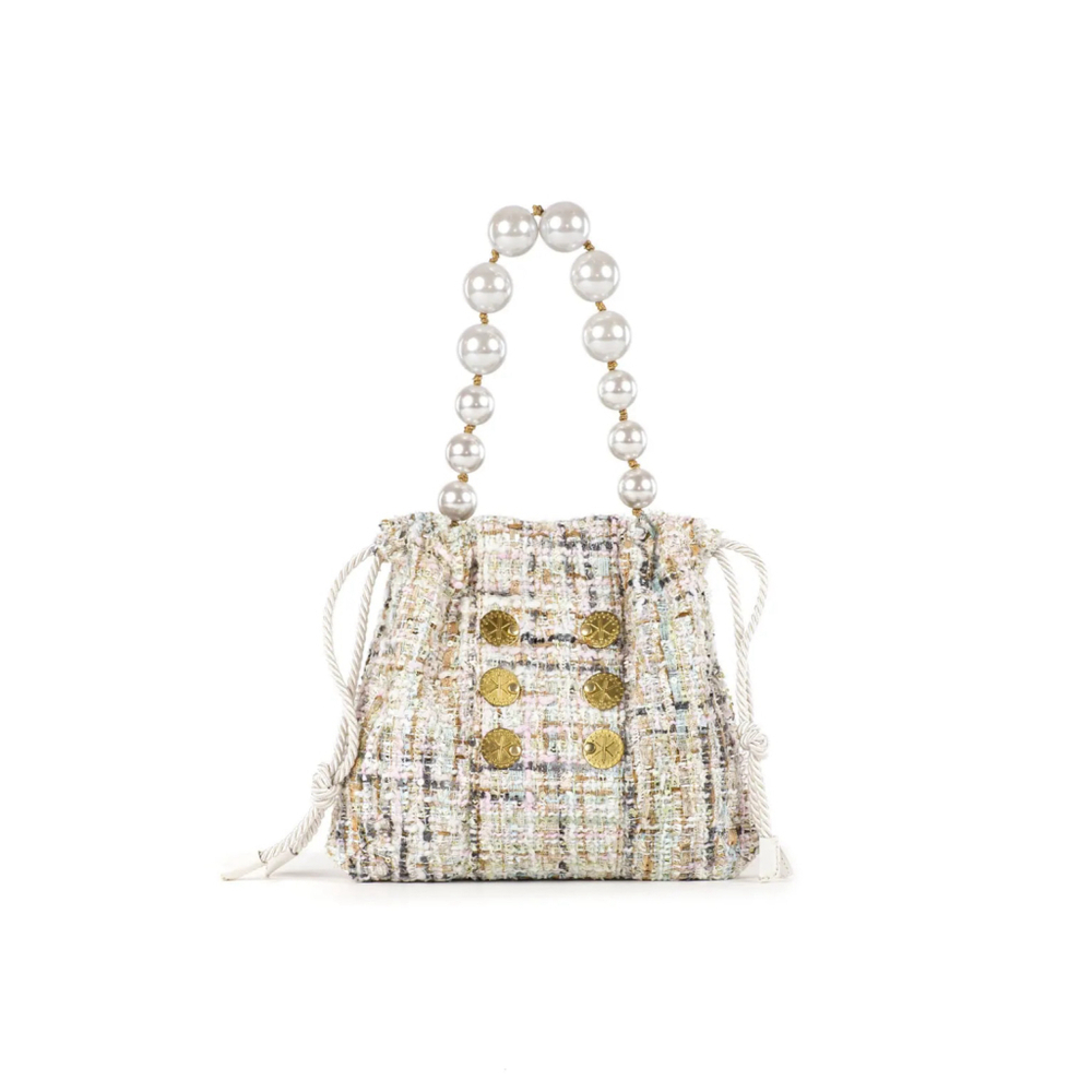Kooreloo Fetching Pouch Bag Tweed Bucket Women's Small Wedding $385 Retail